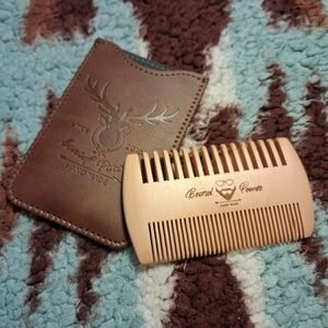 Beard Power Handmade Wooden Beard Comb & Sleeve 🧔‍♂️✨